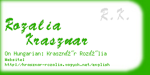 rozalia krasznar business card